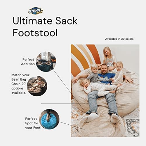 ULTIMATE SACK | 2 Ft Pouf Ottoman | Cloud Fur | Foam Filled - Removable Washa...