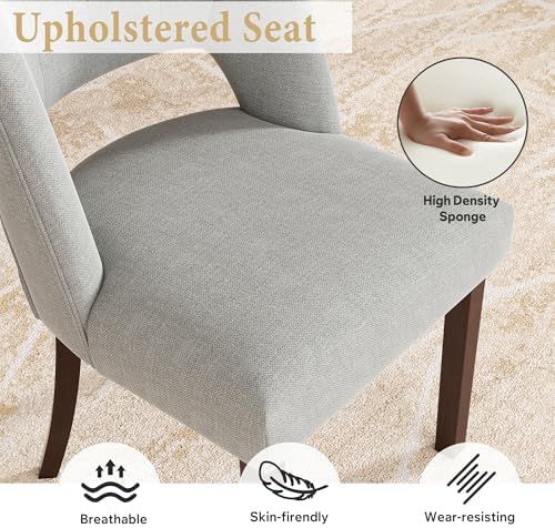 Dining Chairs Set of 4,Modern Dining Room Chairs with Thick Cushions,Linen Up...