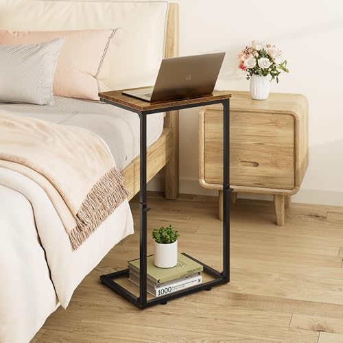 Vagusicc C Shaped End Table for Couch, 33.2'' Tall C Table Adjustable...