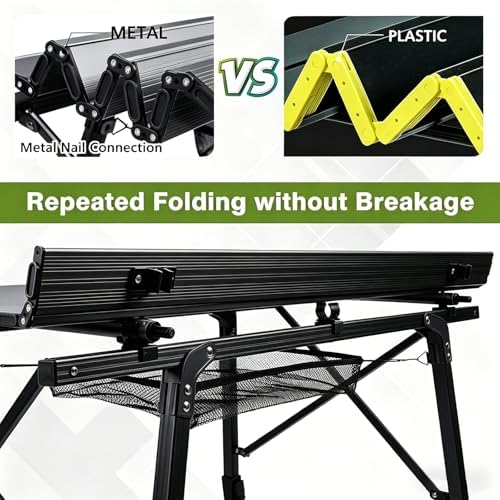 JOUYEK Folding Outdoor Camping Table, Lightweight Aluminum Camp Table