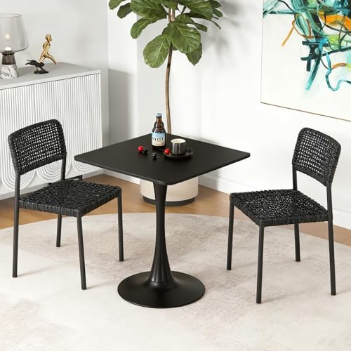 Square Dining Table, 24" Tulip Table (Black)
