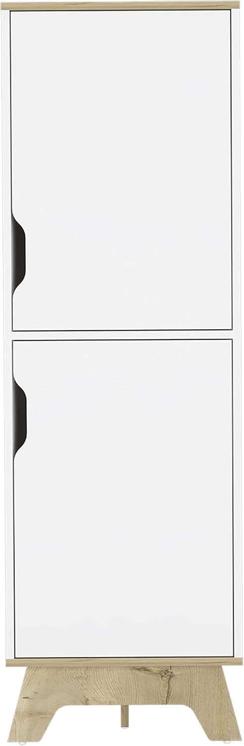 Modern Kitchen Pantry, White Storage Cabinet with 2 Doors, Easy to Maintain, ...
