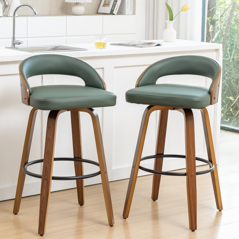 Set of 2 Swivle Counter Stools, 25" Counter Height Bar Stools with Uphol...
