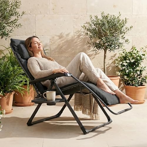 EVER ADVANCED Aluminum Zero Gravity Chair, 2.4" Padded, 350 lb Capacity