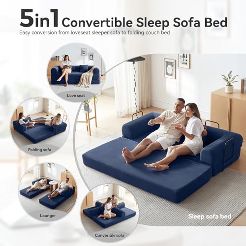 79" Convertible Sofa Bed, Couch for Small Living Room | Corduroy Lovesea...
