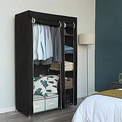 Wardrobe Black Canvas Closet Wardrobe Household Portable Clothes Shoe Storage...