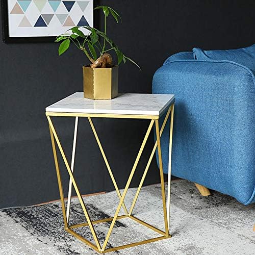 Telephone Table, Square Marble Side Table Nordic Modern Living Room Bedroom C...