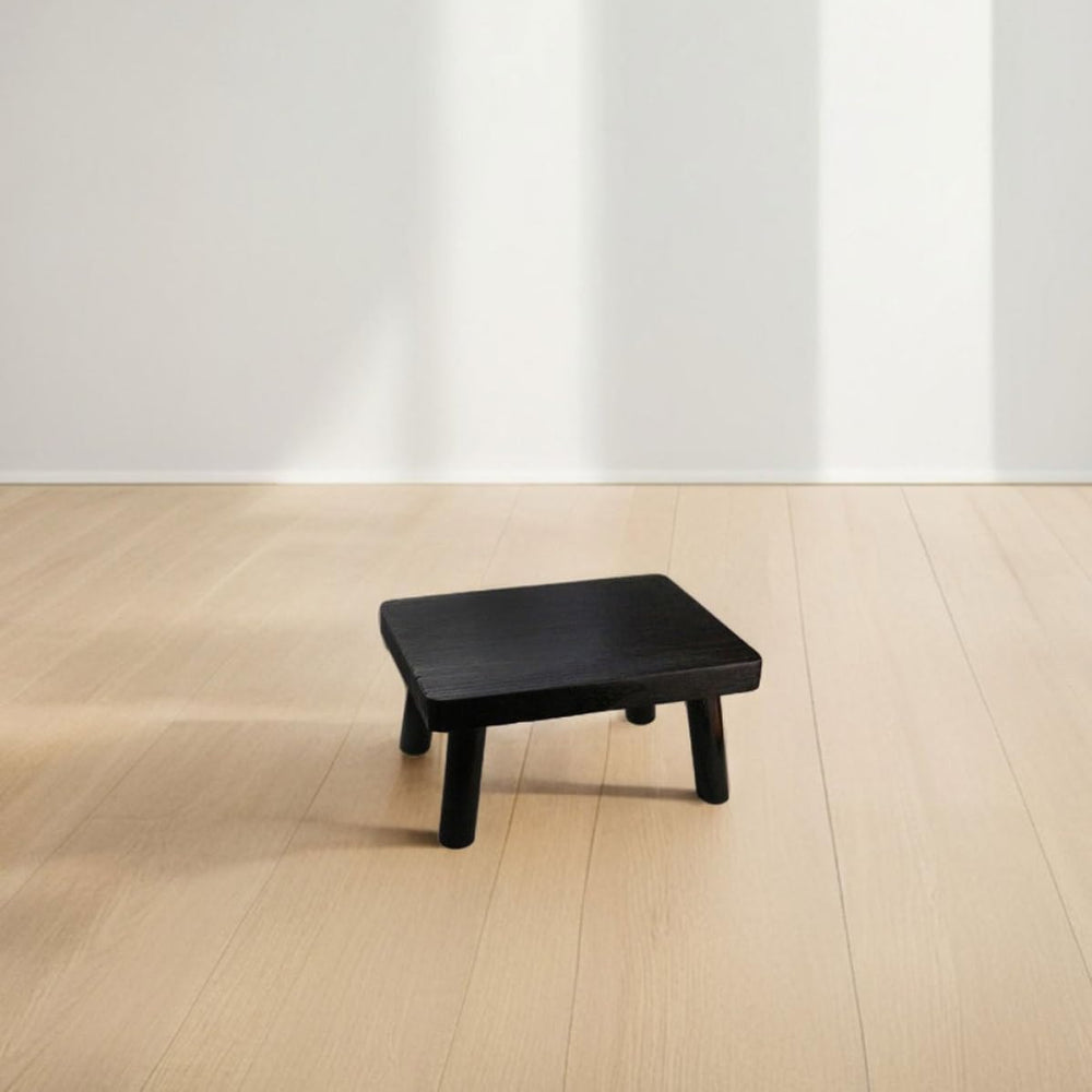 ibasenice Japanese Style Rectangular Wooden Low Table and Small Wood Stool Re...