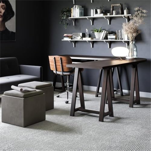 SIMPLIHOME Rockwood 17" Wide Vegan Leather Storage Ottoman in Grey | Dis...