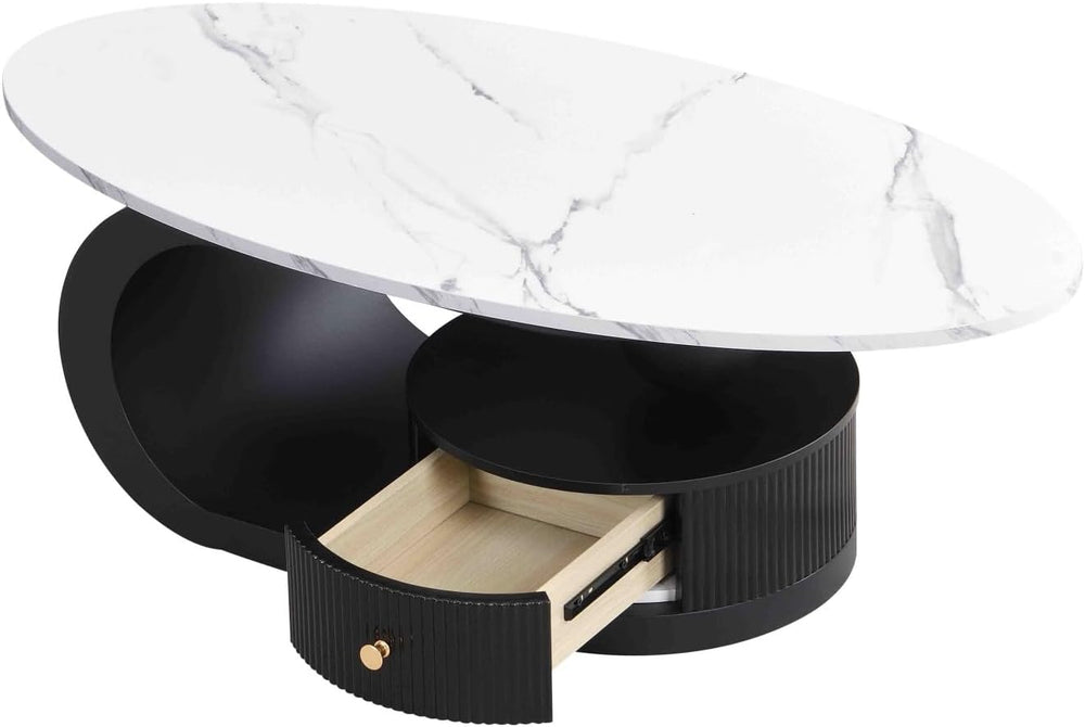 KEVINSPACE Coffee Table, Mid Century Modern Coffee Table for Living Room Rust...