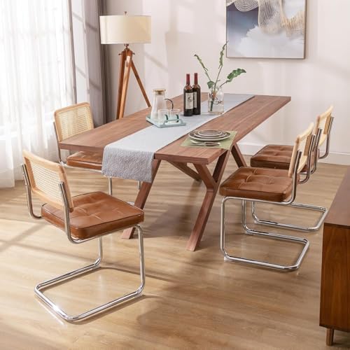 Zesthouse Natural Rattan Dining Chairs Set of 4, Modern Cesca Kitchen Chair
