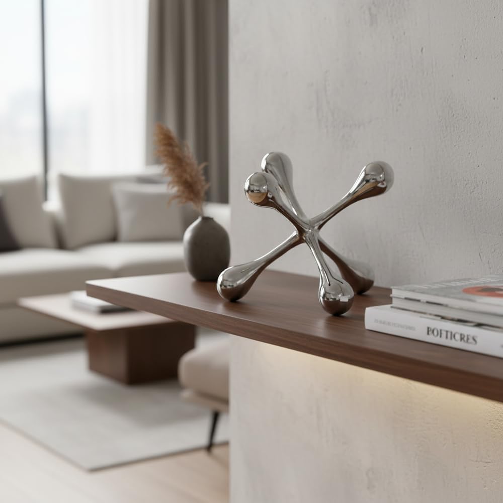 Cantillo Cast Aluminum Jack Sculpture – Modern Decorative Accent for Coffee T...