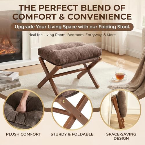 Baveke Foldable Ottoman Foot Rest for Chair, Small Foot Stools Ottoman for Ho...