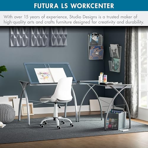 SD STUDIO DESIGNS Futura LS WorkCenter with Tilt Top Adjustable Drafting Tabl...