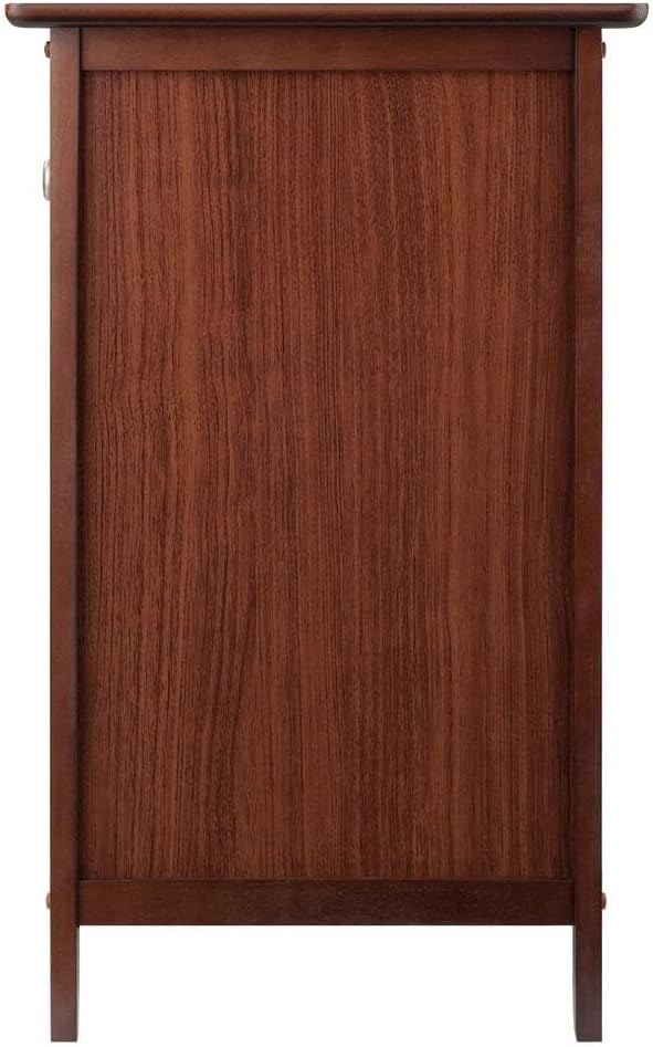 Furnifact Farmhouse End Table in Solid Wood Walnut Finish, Wooden Nightstand ...