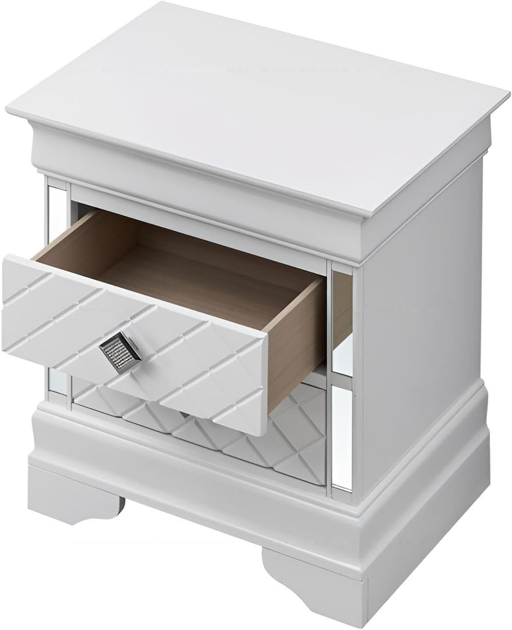 Sophisticated Silver Champagne Nightstand,for Small Spaces