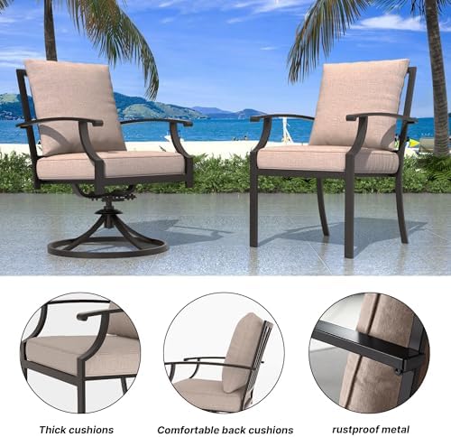 16 PCS Outdoor Patio Dining Set,Patio Table and Chairs Metal Outdoor Patio Fu...