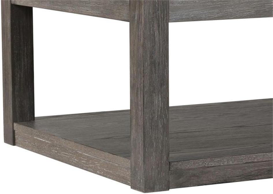 Pemberly Row 3-Piece Living Room Table Set, Rubberwood Construction, Charcoal...