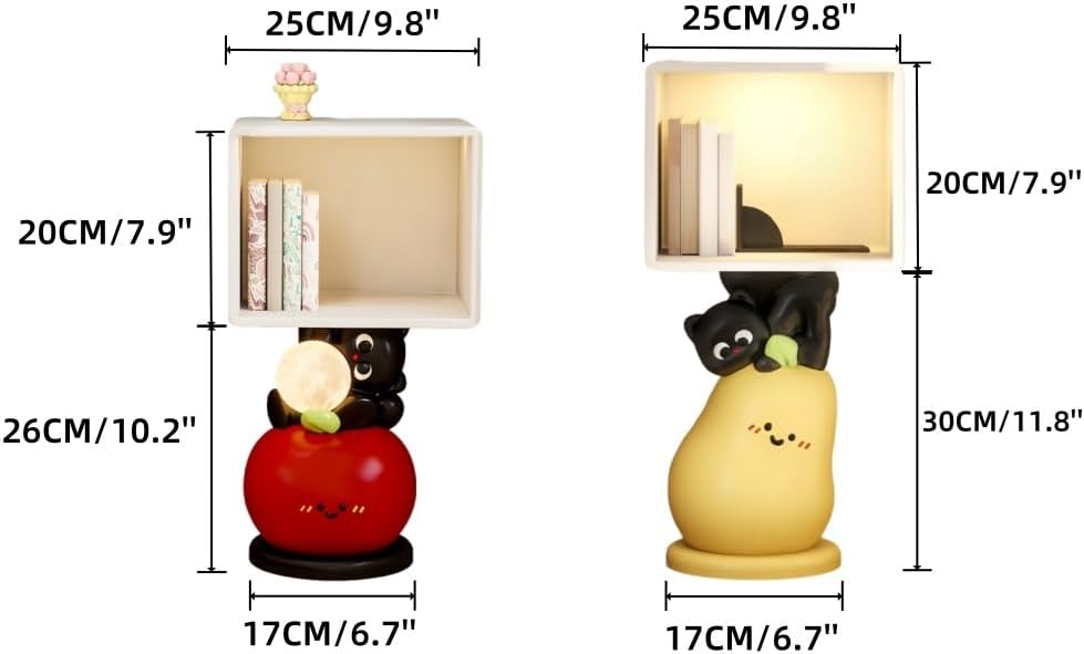 Narrow Bedside Table, Mini Cartoon Bedside Cabinet, Cute Cream Style Nightsta...