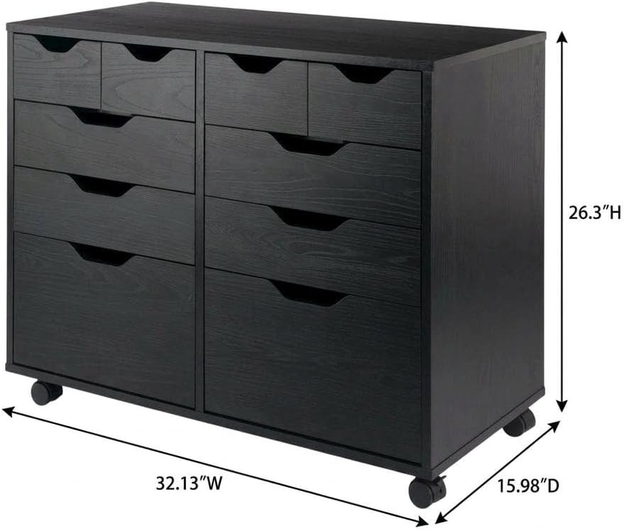 Furnifact Black Storage Cabinet, Composite Wood Pantry Organizer, Spacious 32...