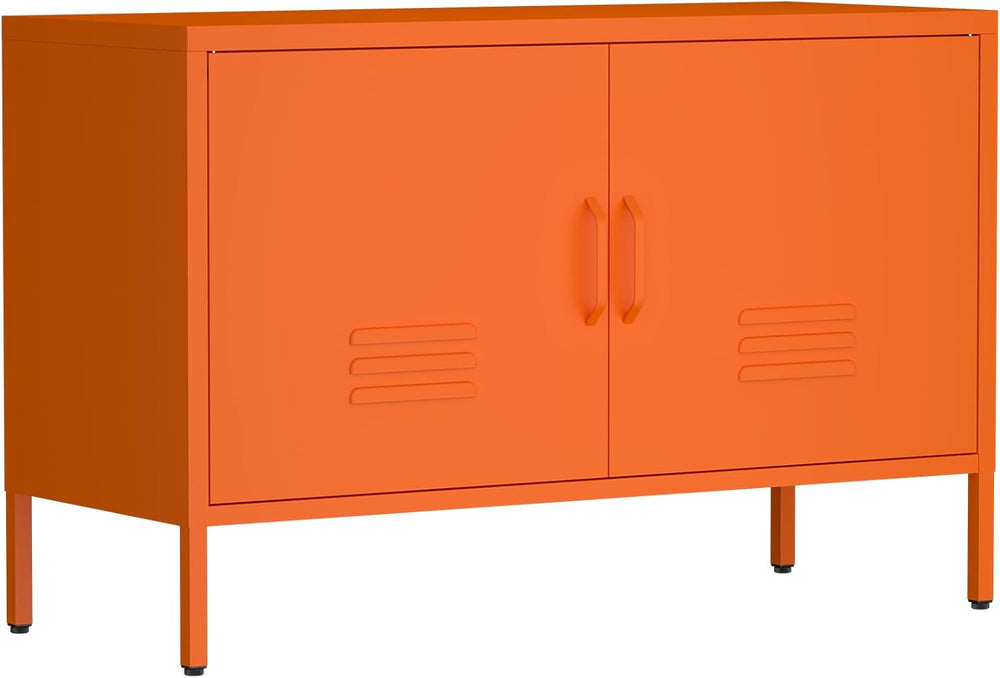 IRONFFICE Locker Cabinet,Metal Storage Cabinet with 2 Doors,Morden TV Stand f...