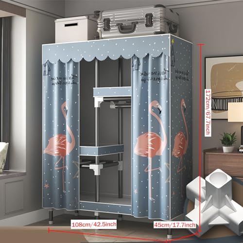 Canvas Wardrobe,Four-Column Portable Wardrobes for Bedroom,Closet Organizers ...