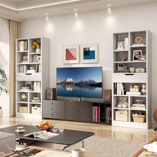 Armocity 73.6" Tall Narrow Bookshelf with Drawer for Display, 19.7"...
