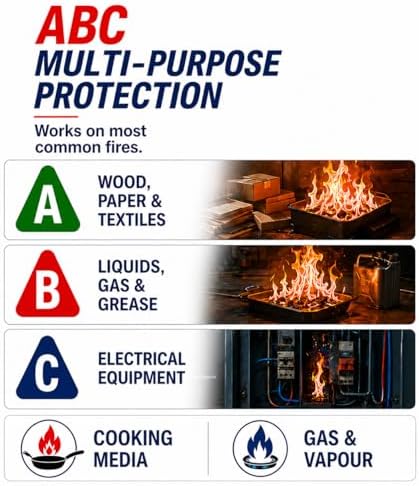 ABC Fire Extinguisher for Home & Vehicle - Portable Dry Chemical Fire Ext...