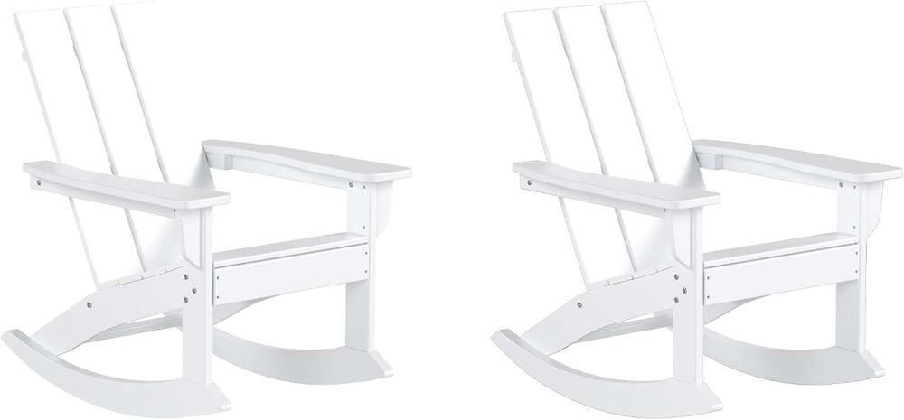 WestinTrends Ashore Patio Rocking Chairs Set of 2, All Weather Poly Lumber Pl...