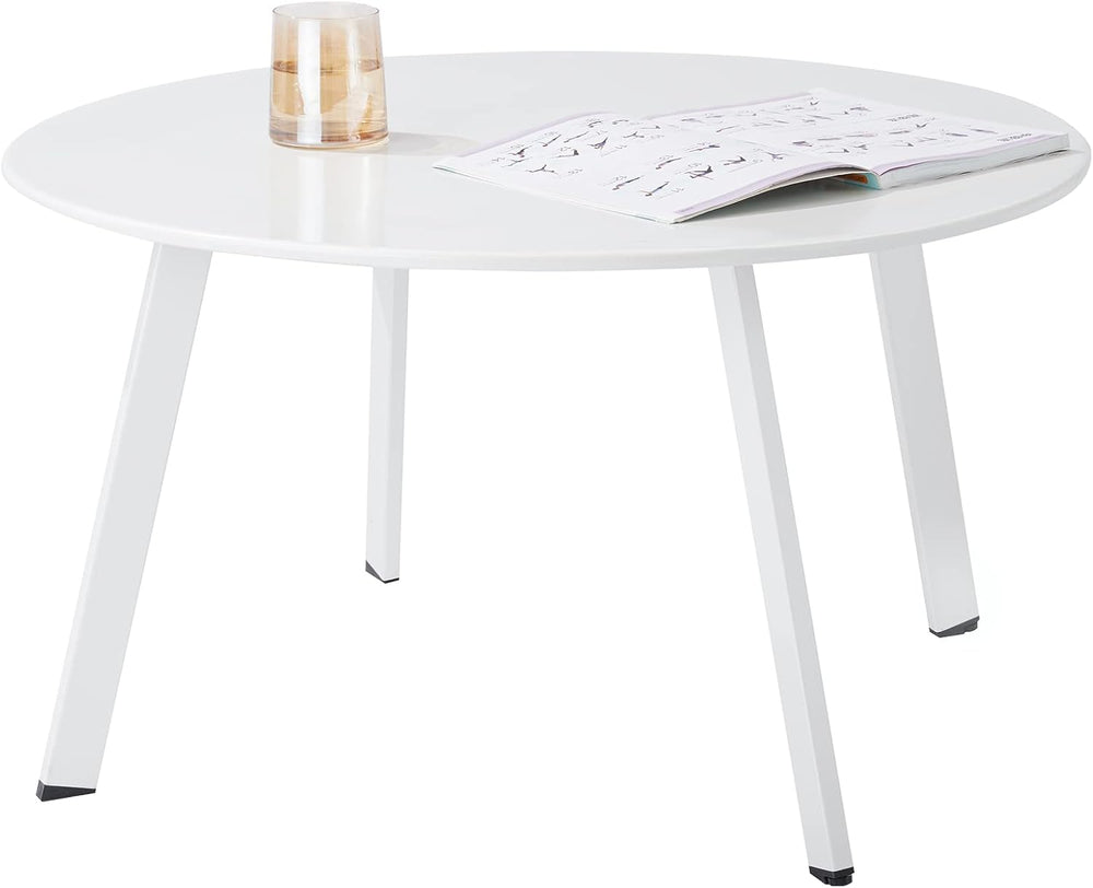 Patio Outdoor Coffee Table - Metal Steel Outside Round Table Weather Resistan...