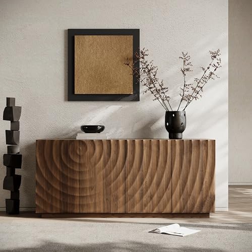 4-Door Sideboard Buffet Cabinet, 59'' Wood Kitchen Storage Cabinet Si...