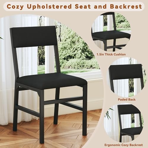 HUAHUU Round Dining Table Set for 6, 7-Piece Kitchen Table and Chairs for 6, ...