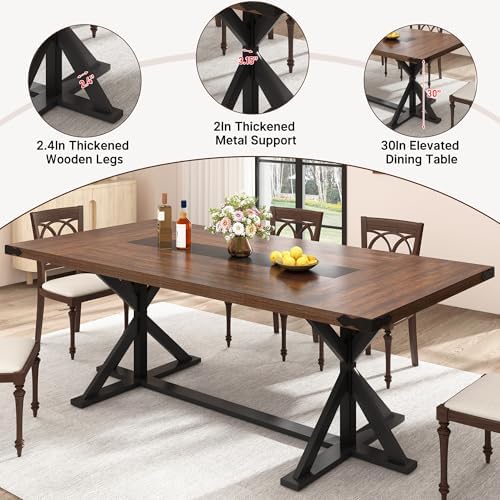 Hlivelood Dining Table for 8 10 People,Rectangular Kitchen Farmhouse Table W/...