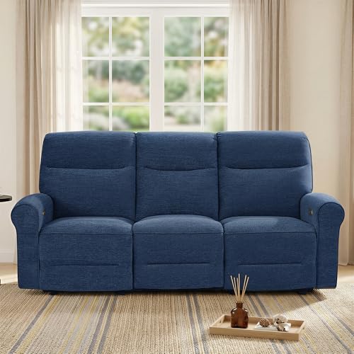 MCombo 87.8" Wall Hugger Power Reclining Sofa with Drop Down Table, 3-Se...