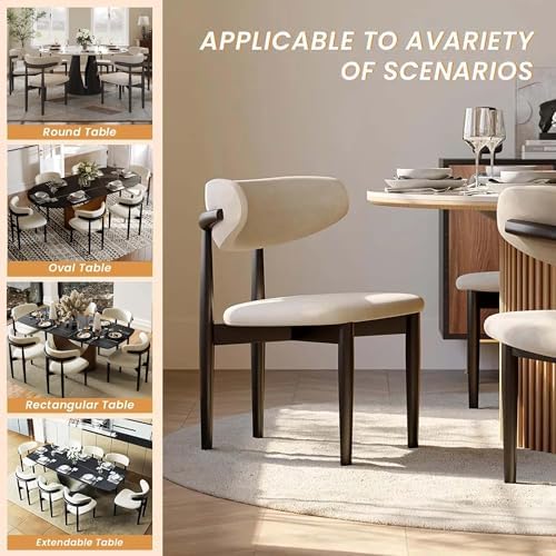 POVISON Fully-Assembled Dining Chairs Set of 4, Walnut-Colored Ash Wood Chairs