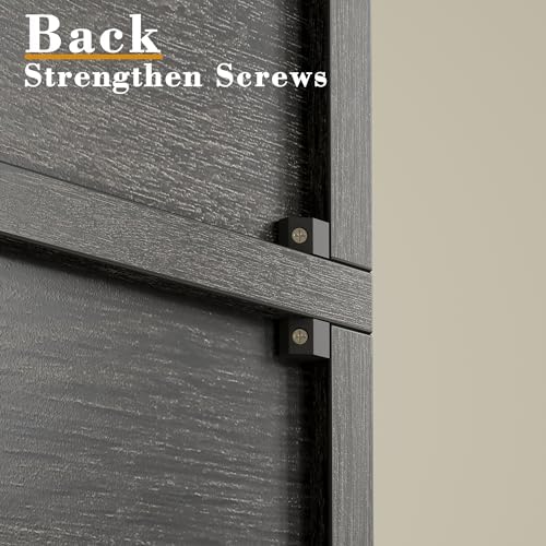 IRONCK Tall Bookshelf 70 in, Bookcases with Doors, Set of 2, Charcoal Grey