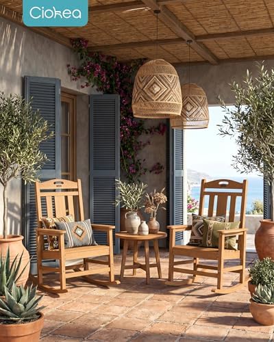 Ciokea Oversized Outdoor Rocking Chairs Set of 2, 380lbs Heavy-Duty Large Pat...