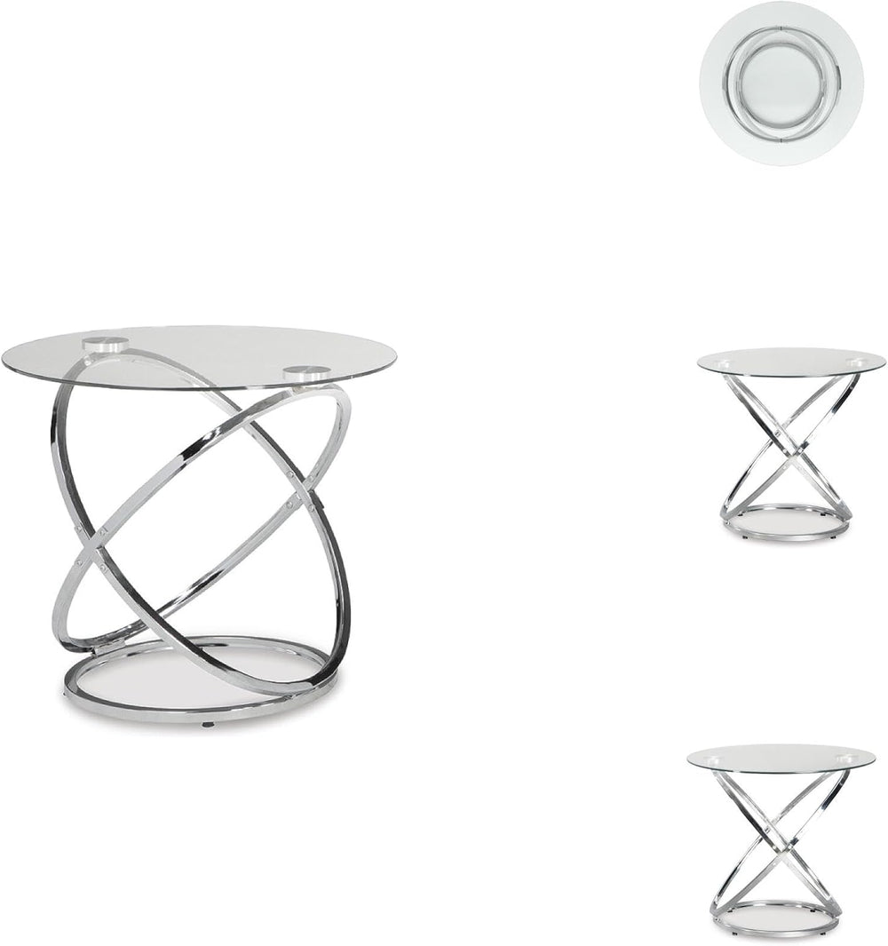 Signature Design by Ashley Hollynyx Round Glass Coffee Table Set of 3 | Tempe...