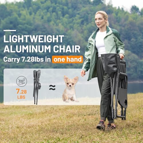 Timber Ridge Aluminum Oversized Camping Chair, Lightweight Portable Directors...