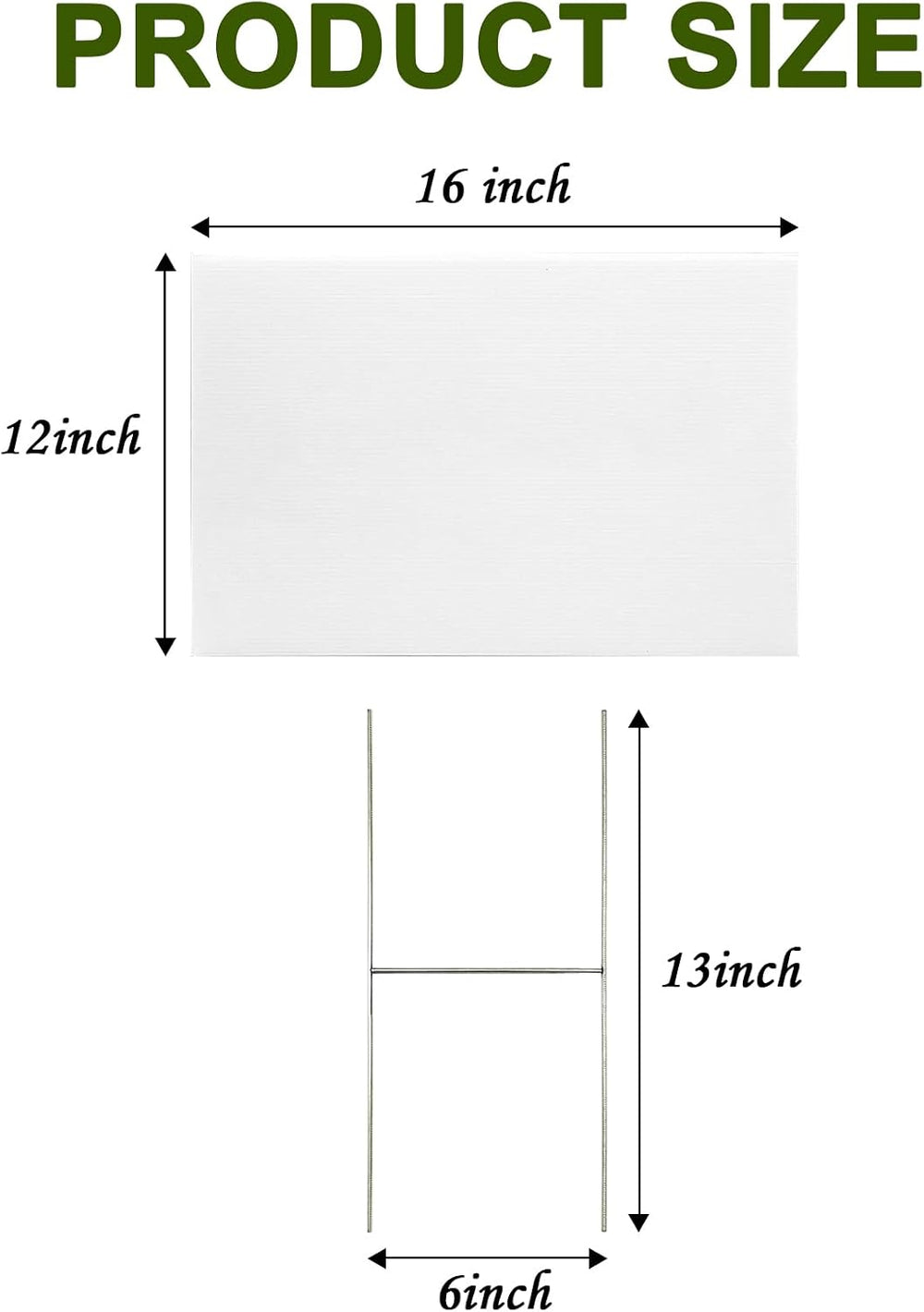 20 Pcs Blank Yard Signs with Stakes, White Corrugated Lawn Signs