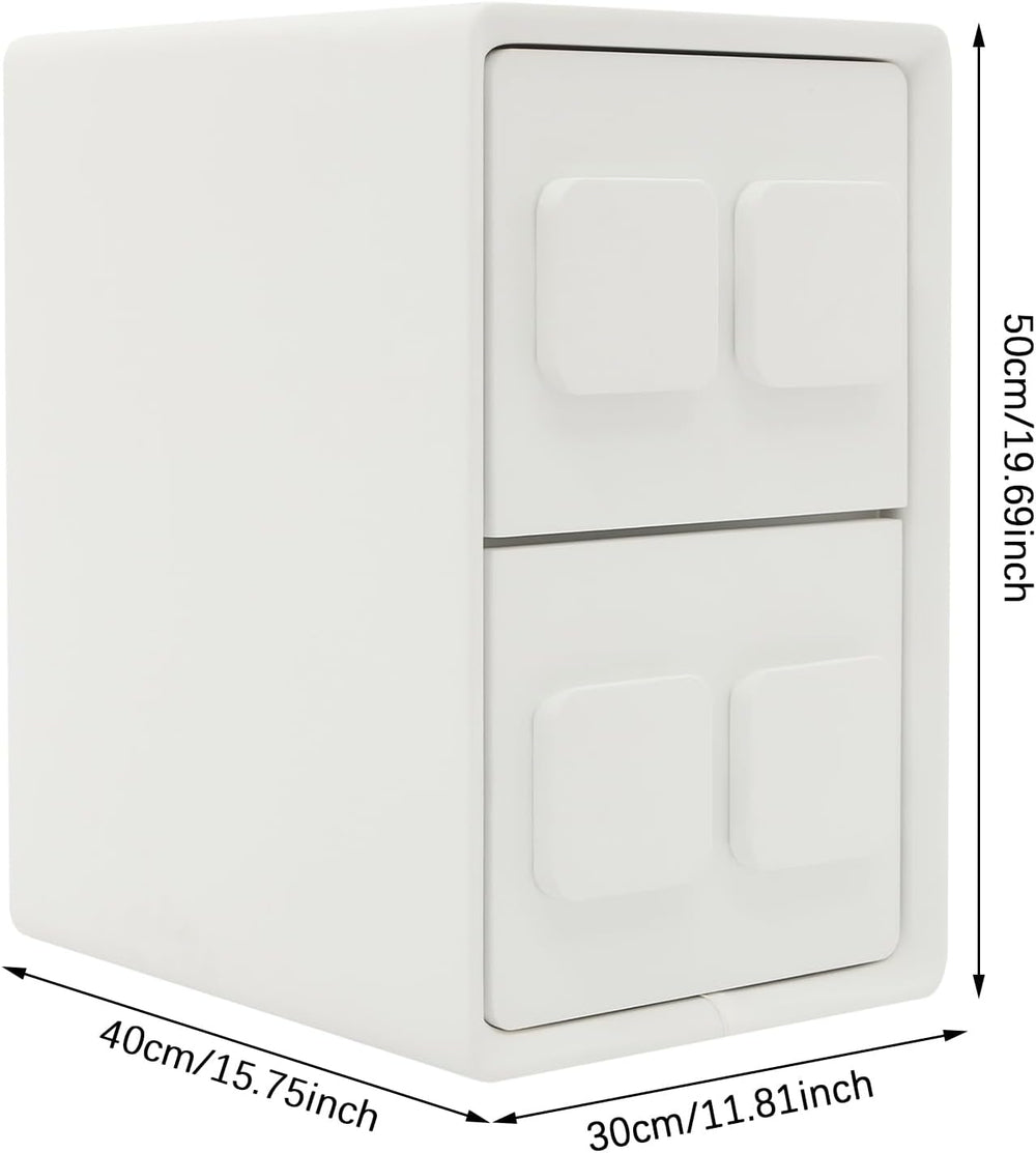 Modern Minimalist End Table, with 2 Drawers Bedside Table, Bedside Nightstand...