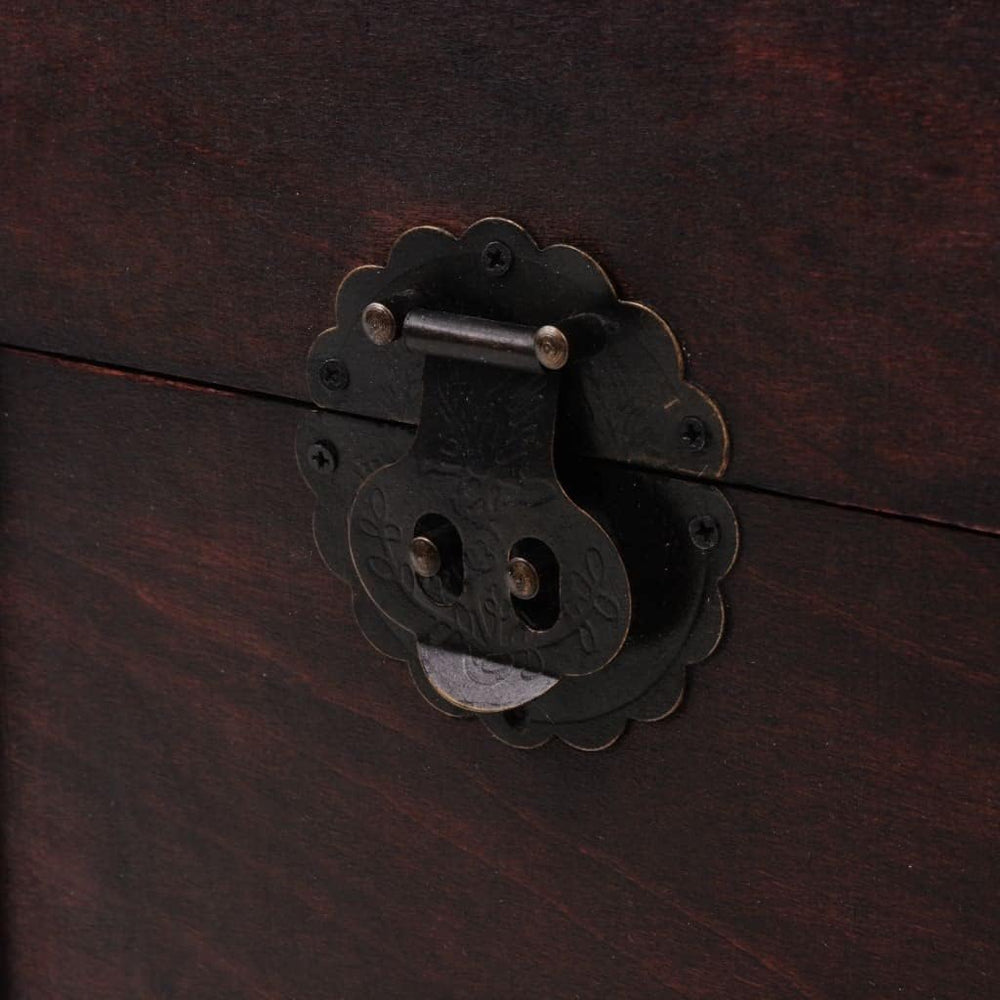 Wood Storage Box Chest Vintage Treasure Trunk Cabinet Collection with a Latch...