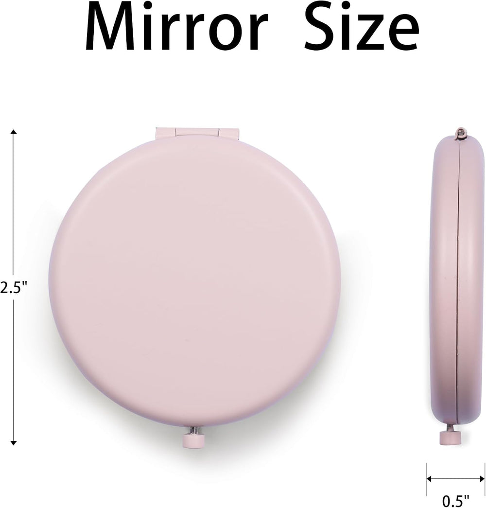 Compact Mirror for Purse, Metal Round Shell, Double-Sided 1X/12X Magnifying, ...