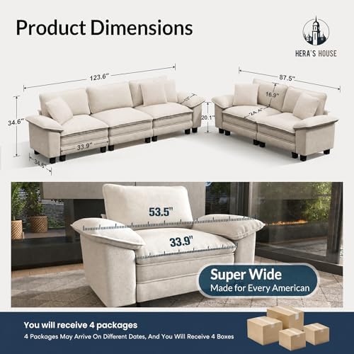 HERA'S HOUSE 2 Pieces Modular Loveseat Couch & 3-Seat Sectional Sofa ...
