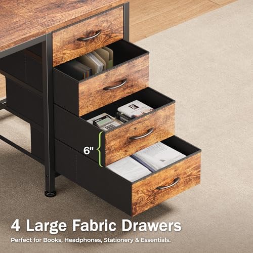 PRAISUN 55.1 Inch Computer Office Desk with Power Outelts and USB-C Port, Rev...