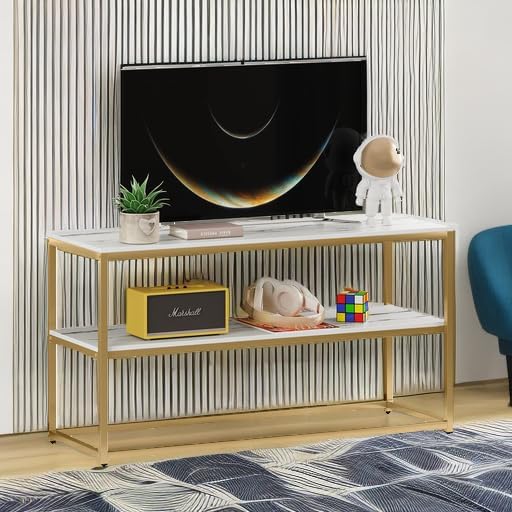 Function Home TV Stand for TVs up to 50 Inch, 2 Tier Entertainment Center, Mo...