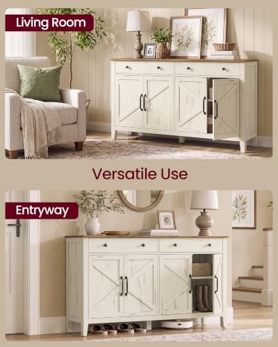 VASAGLE Farmhouse Buffet Cabinet, Coffee Bar with 2 Drawers
