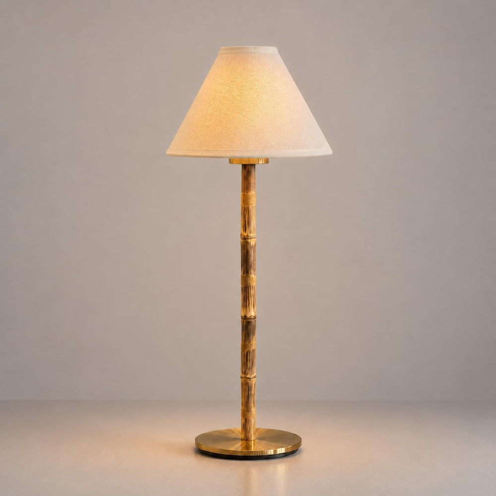 Bamboo Cordless LED Table Lamp – Rechargeable 24-Hour Battery, Dimmable Warm ...