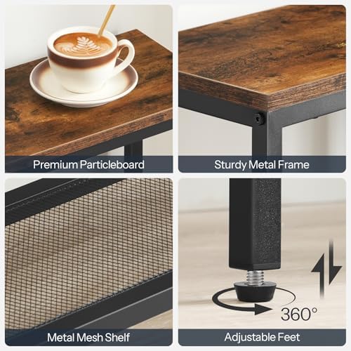 HOOBRO Narrow Console Table, Sofa Table, 4-Tier Industrial Entryway Table wit...