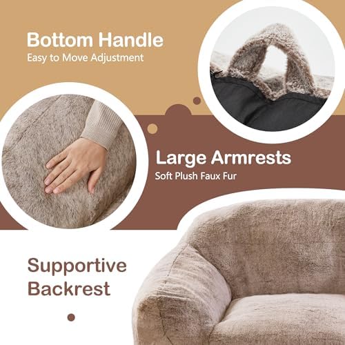 Homguava Giant Bean Bag Chairs for Adults,Large Bean Bag Couch with Arms | Bi...